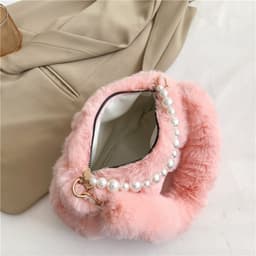 image-Women's Fashion Pearl Pleated Shoulder Bag