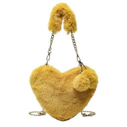 image-Women's Fashion Love Imitation Rex Rabbit Plush One-shoulder Crossbody Bag