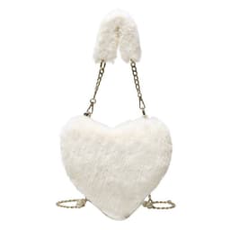image-Women's Fashion Love Imitation Rex Rabbit Plush One-shoulder Crossbody Bag