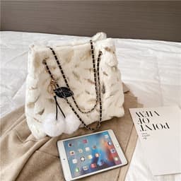image-Women's Fashion Casual Plush Chain Shoulder Messenger Bag