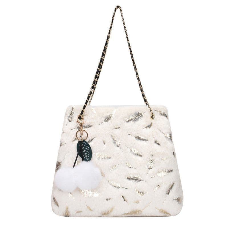 image-Women's Fashion Casual Plush Chain Shoulder Messenger Bag