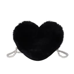 image-Women's Cute Fashion Furry Heart-shaped Chain Bag