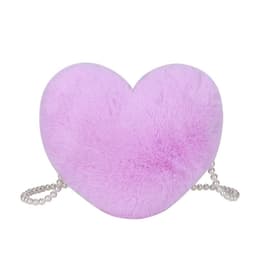 image-Women's Cute Fashion Furry Heart-shaped Chain Bag