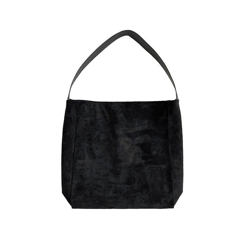 image-Large Capacity Autumn And Winter Frosted Tote Vintage Suede Shoulder Bag