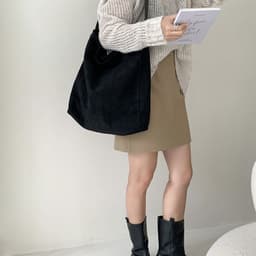 image-Large Capacity Autumn And Winter Frosted Tote Vintage Suede Shoulder Bag