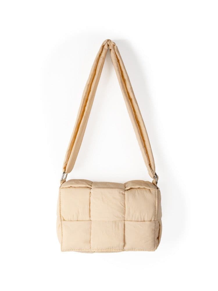 image-Women's Niche High-grade Woven Plaid Nylon Shoulder Bag