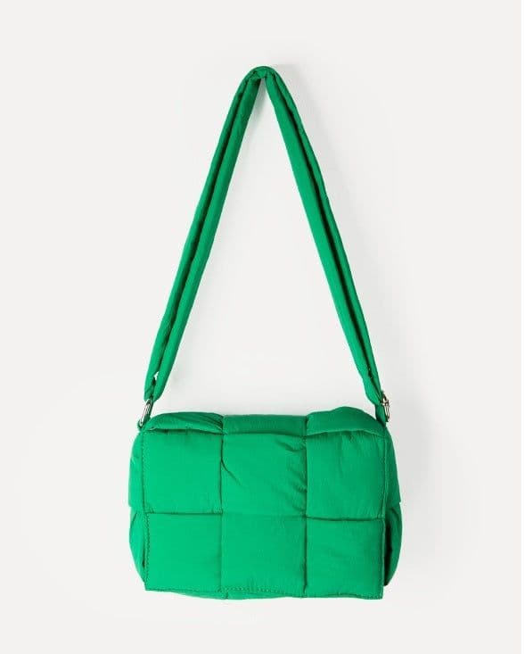 image-Women's Niche High-grade Woven Plaid Nylon Shoulder Bag