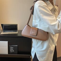 image-Popular All-match Shoulder Underarm Bag Casual Simple Baguette Bag