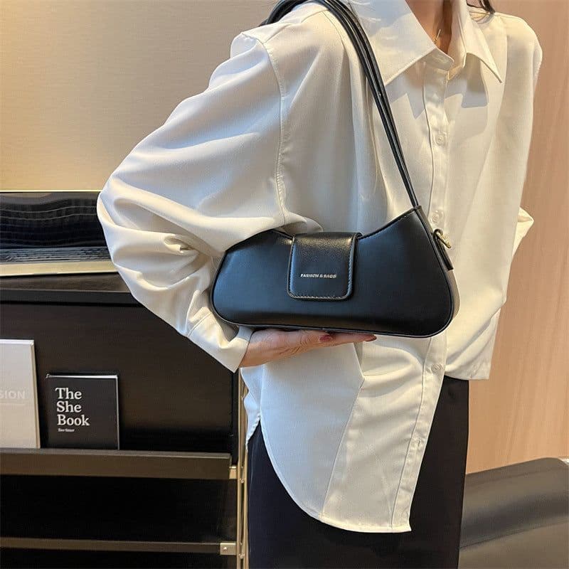 image-Popular All-match Shoulder Underarm Bag Casual Simple Baguette Bag