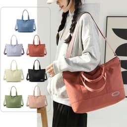 image-Large Capacity Tote Bag New Shoulder Bag Casual Korean Style Trendy Solid Color Handbags For Women