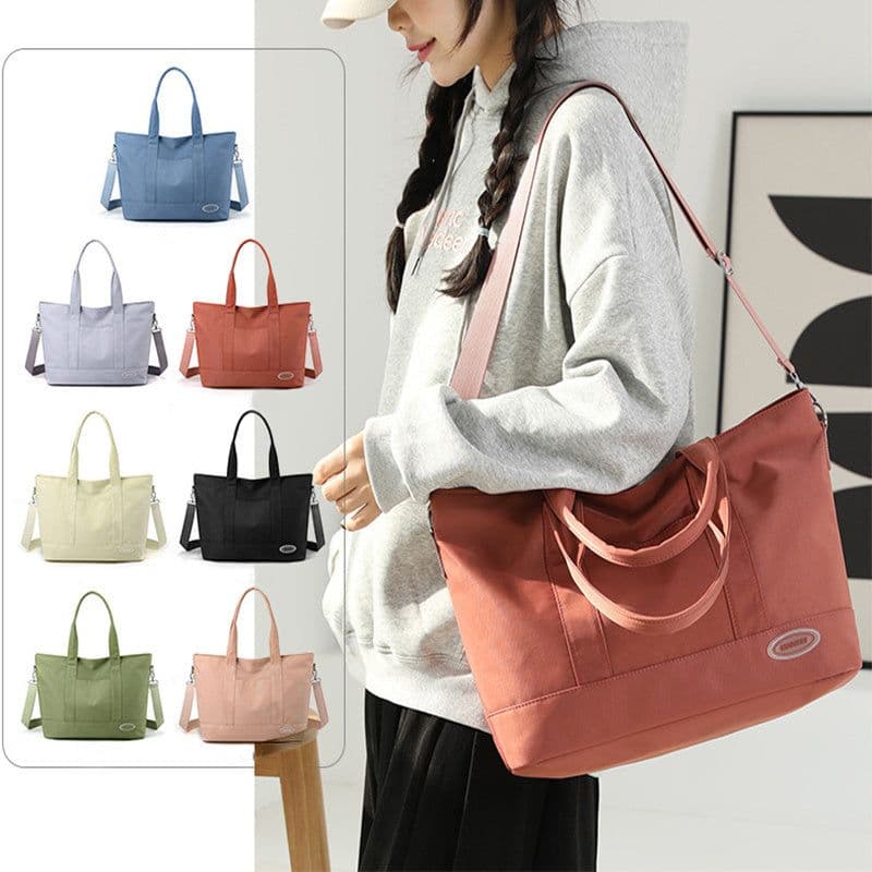 image-Large Capacity Tote Bag New Shoulder Bag Casual Korean Style Trendy Solid Color Handbags For Women