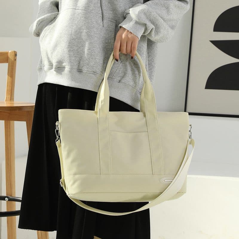 image-Large Capacity Tote Bag New Shoulder Bag Casual Korean Style Trendy Solid Color Handbags For Women