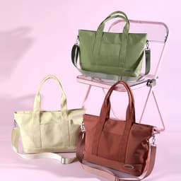 image-Large Capacity Tote Bag New Shoulder Bag Casual Korean Style Trendy Solid Color Handbags For Women