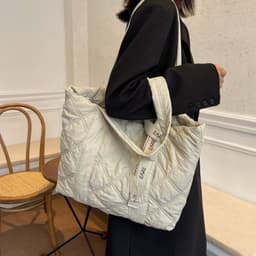 image-Winter Tote Bag For Women 2023 Sewing Rhombus Shoulder Bag High Capacity Commuting Shopping Bag Personalized Handbags