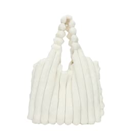 image-Striped Design Plush Bag Winter Fashion Shoulder Armpit Bags Large Capacity Furry Handbags Portable Cute Shopping Tote Bag
