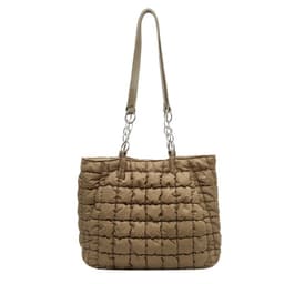 image-Chain Plaid Down Hanbags Large Capacity Bubble Designer Tote Bag Women's Autumn And Winter Fashion Pleated Armpit Shoulder Bag