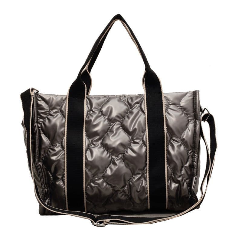image-Rhombus Sewing Tote Bag Winter Designer Luxury Down Shoulder Bag High Capacity Commuting Personalized Handbags For Women