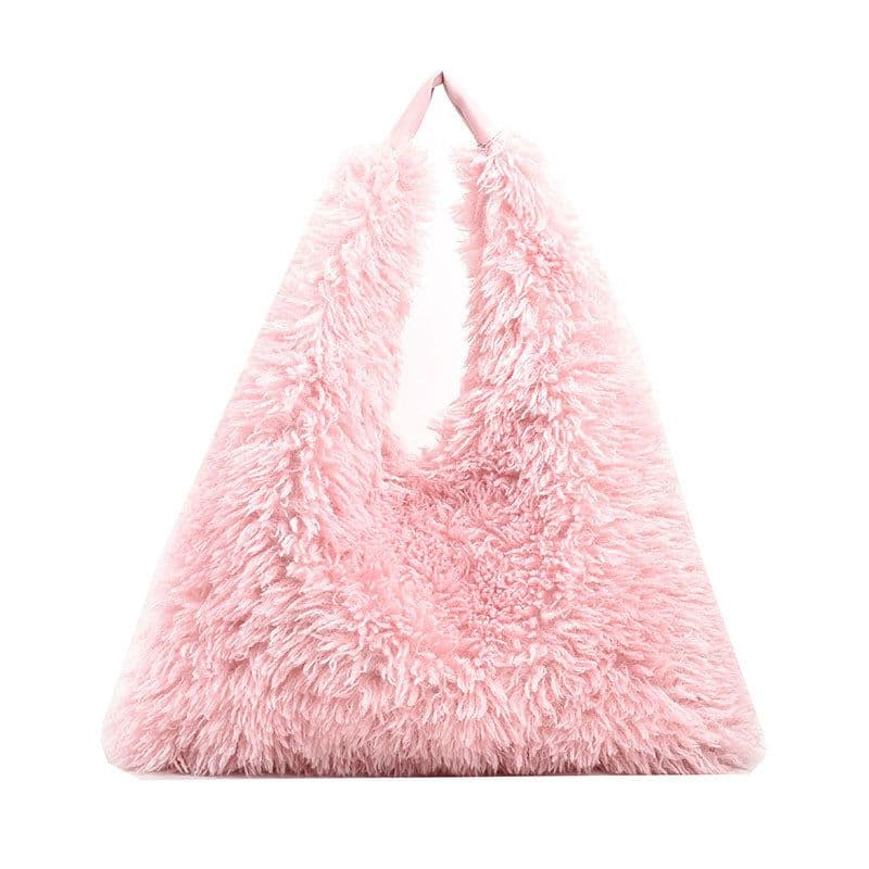 image-New Autumn And Ainter Plush Handbags Large-capacity Shoulder Armpit Bag Cute Fashion Luxury Designer Tote Bags For Women Trend