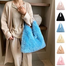image-New Autumn And Ainter Plush Handbags Large-capacity Shoulder Armpit Bag Cute Fashion Luxury Designer Tote Bags For Women Trend