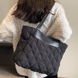 image-Rhombus Sewing Shoulder Bag Autumn And Winter Winter Luxury Women's Bag High Capacity Casual Commuting Personalized Handbags