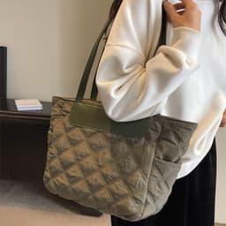 image-Rhombus Sewing Shoulder Bag Autumn And Winter Winter Luxury Women's Bag High Capacity Casual Commuting Personalized Handbags