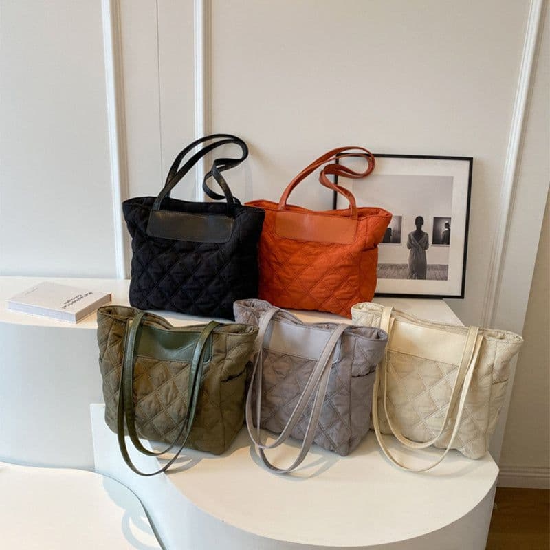 image-Rhombus Sewing Shoulder Bag Autumn And Winter Winter Luxury Women's Bag High Capacity Casual Commuting Personalized Handbags
