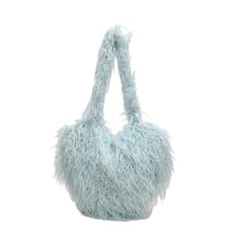 image-Plush Armpit Shoulder Bags Winter Large Capacity Personalized Heart Bag Women's Luxury Handbags High Quality Valentine's Day Gift
