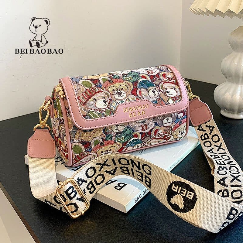 image-Special-interest Design Cartoon Little Bear Pattern Bag Fashion Shoulder Crossbody Bag