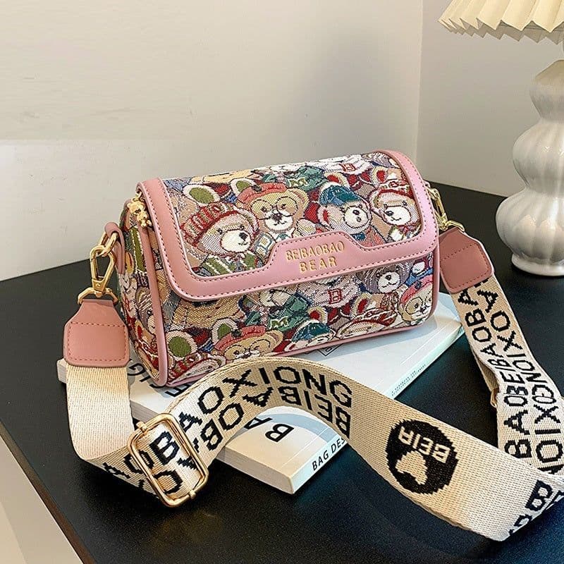 image-Special-interest Design Cartoon Little Bear Pattern Bag Fashion Shoulder Crossbody Bag