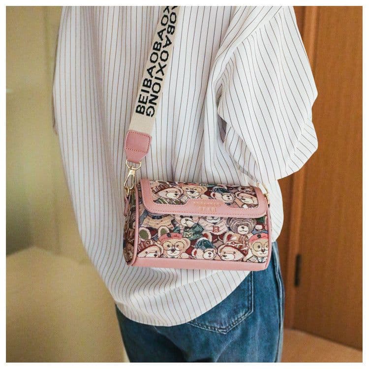 image-Special-interest Design Cartoon Little Bear Pattern Bag Fashion Shoulder Crossbody Bag