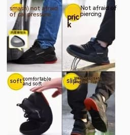 image-Labor Protection Shoes For Men's Steel Head Anti Impact And Anti Puncture