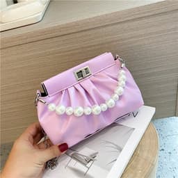 image-All-match Pearl Hand Pleated Cloud Bag Women's Shoulder Bag