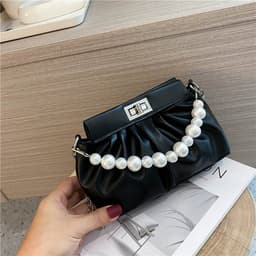 image-All-match Pearl Hand Pleated Cloud Bag Women's Shoulder Bag