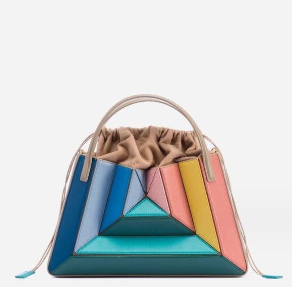 image-Color Contrast Patchwork Handbag Special-interest Design Underarm Women's Drawstring Crossbody Bag