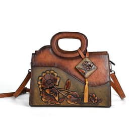 image-Retro Portable Crossbody Embossing Brush-off Craft Women's Bag Ethnic Style