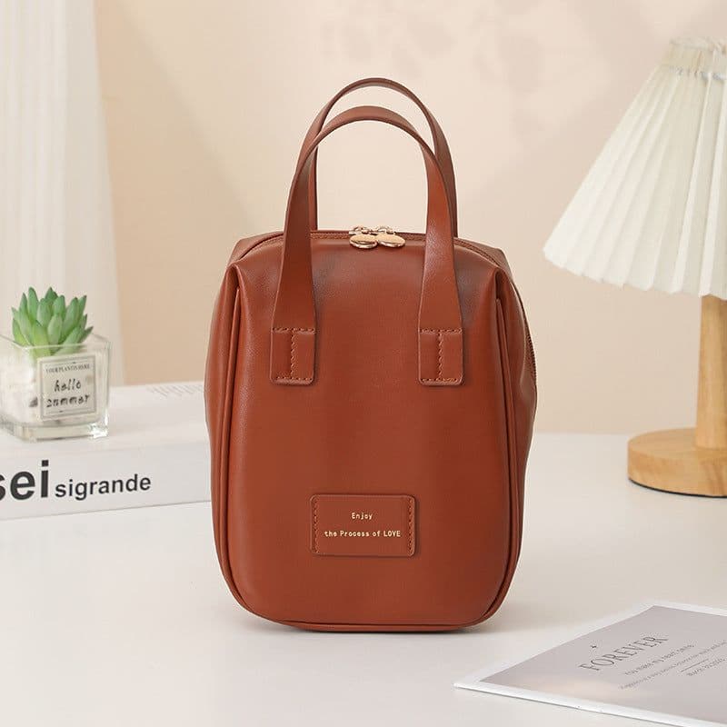 image-Handle-top Cosmetic Bag Ins Fashion Shell-shaped Handbag Toiletry Bags Travel High Capacity Portable Storage Make Up Bag