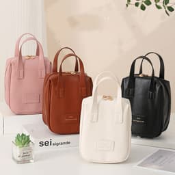 image-Handle-top Cosmetic Bag Ins Fashion Shell-shaped Handbag Toiletry Bags Travel High Capacity Portable Storage Make Up Bag