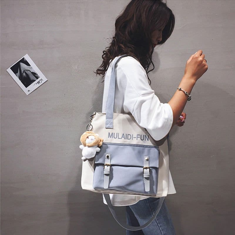 image-Nylon Women's Bag Crossbody Portable Student Shoulder Bag Student