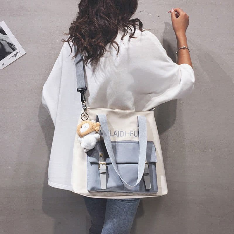 image-Nylon Women's Bag Crossbody Portable Student Shoulder Bag Student