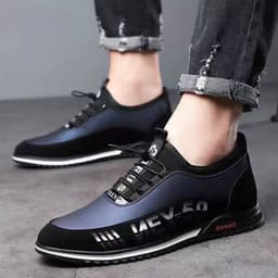image-Men's Casual Shoes Fashion Slip-on Leather Shoes