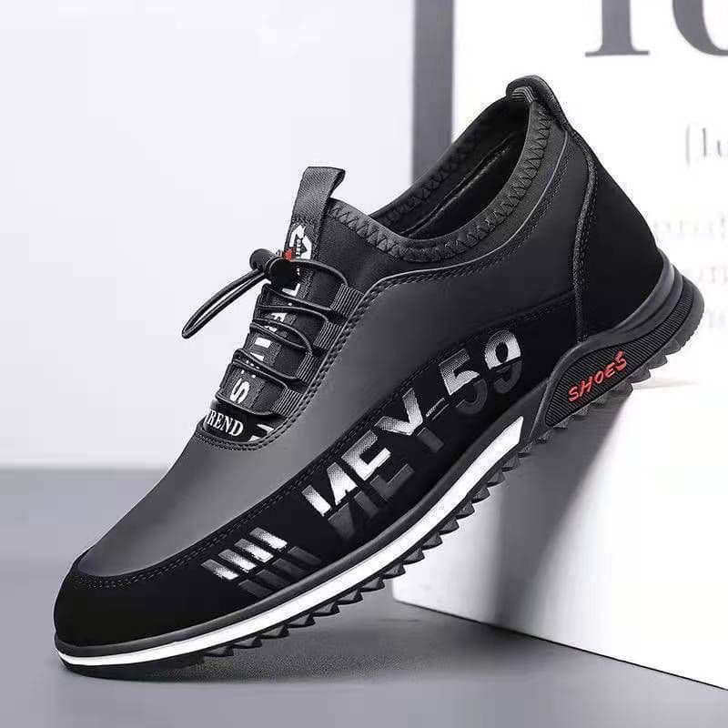 image-Men's Casual Shoes Fashion Slip-on Leather Shoes