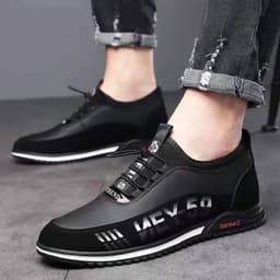 image-Men's Casual Shoes Fashion Slip-on Leather Shoes