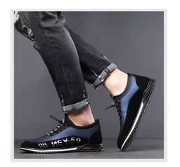 image-Men's Casual Shoes Fashion Slip-on Leather Shoes