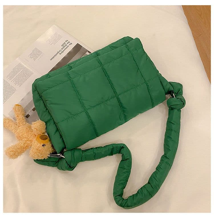 image-Oxford Cloth Shoulder Retro Diamond Quilted Women's Cross-body Bag