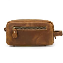 image-Crazy Horse Skin Wash Bag Leather Large Capacity Handbag