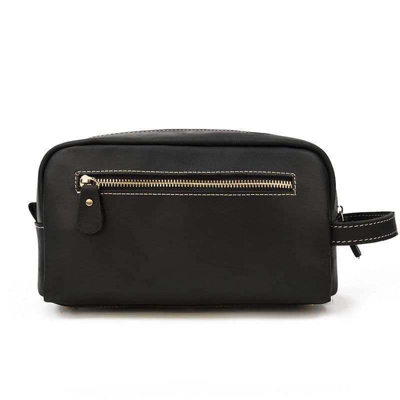 image-Crazy Horse Skin Wash Bag Leather Large Capacity Handbag
