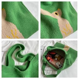 image-New Wool Bag Women's Large Capacity Knitted Handbag Cute Rabbit Commuter Shoulder Bag