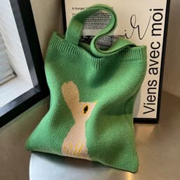 image-New Wool Bag Women's Large Capacity Knitted Handbag Cute Rabbit Commuter Shoulder Bag
