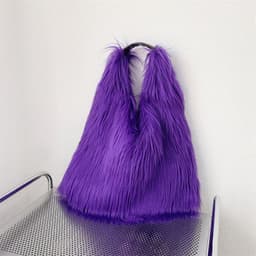 image-Water Wool One-shoulder Tote Plush Bag