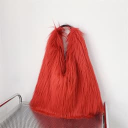 image-Water Wool One-shoulder Tote Plush Bag